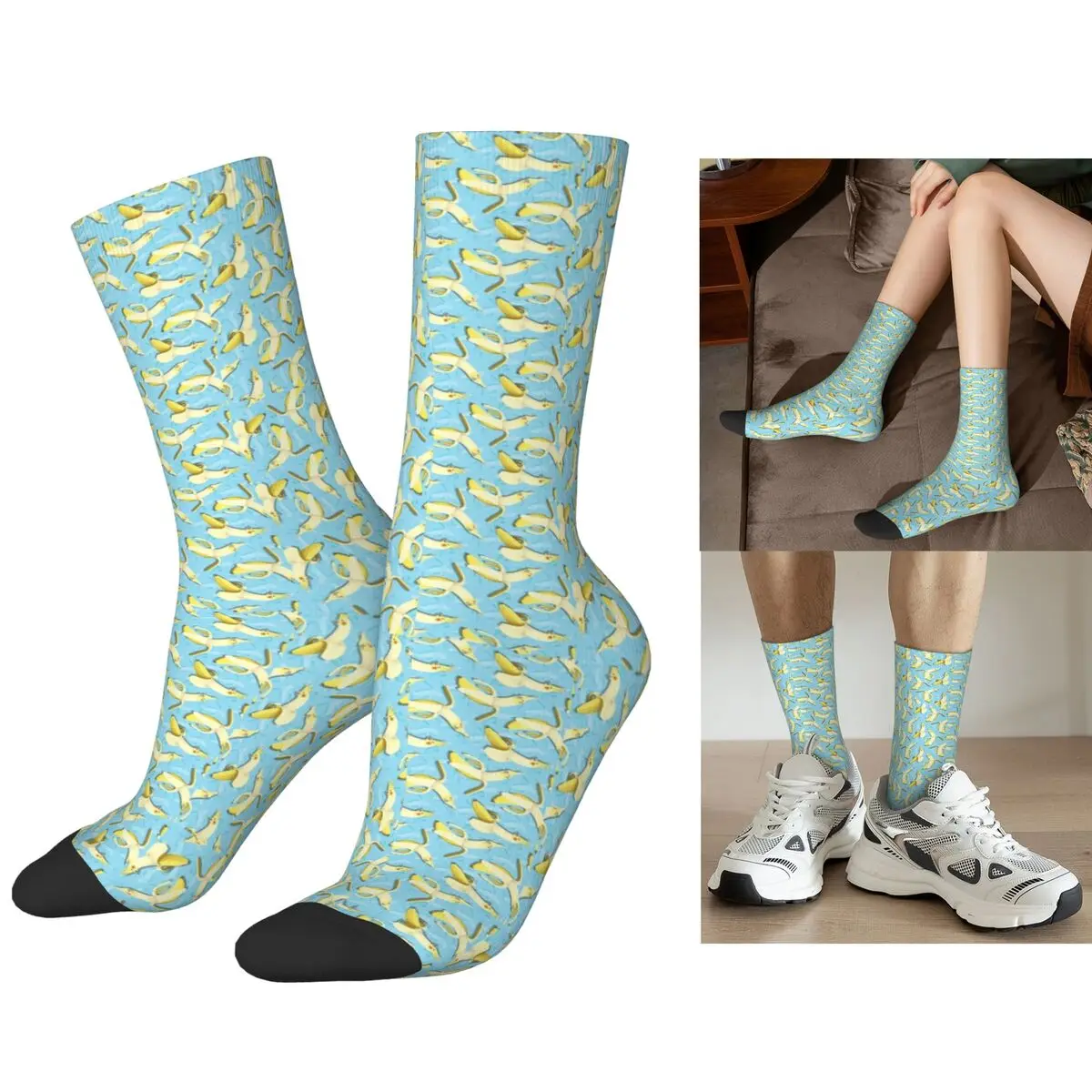 

Bananaaaa! - Cockatiel Banana Pattern Socks Harajuku Super Soft Stockings All Season Long Socks for Man Woman Christmas Gifts