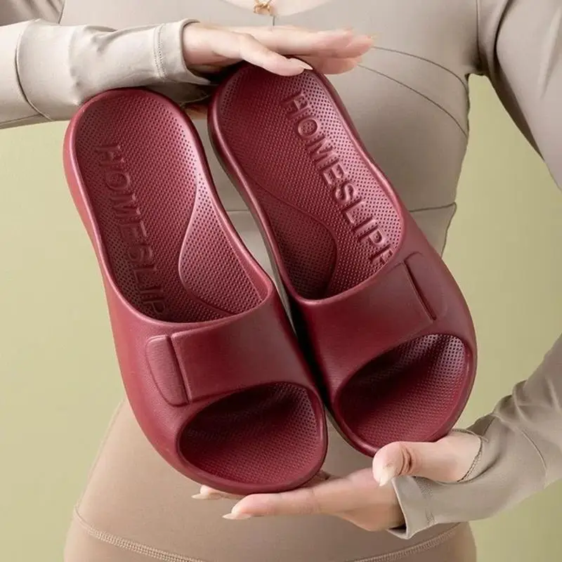 Weichsohlen-Pantoffeln mit Fußgewölbestütze aus EVA für Damen, Sommer, einfarbig, dicke Plattform, Hausschuhe für drinnen, leichte, rutschfeste Pantoffeln für Frauen. – Detail 9