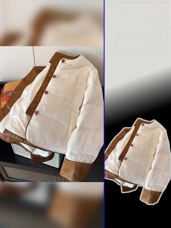 

plus Size Winter Cotton Jaet ort Bread Sle round Ne Warmth Women's Faion Anti-Aging Versatile Tagkita Ladies Coat