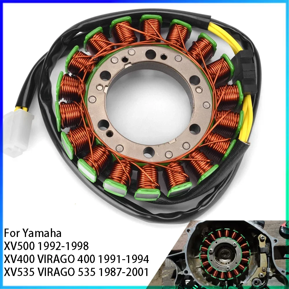 Bobina del Estator para Yamaha XV 400 500 535 XVS400 XVS400C DRAG STAR CLASSIC XVS650 V-STAR CUSTOM/ DRAG STAR CUSTOM 2GV-81410-20