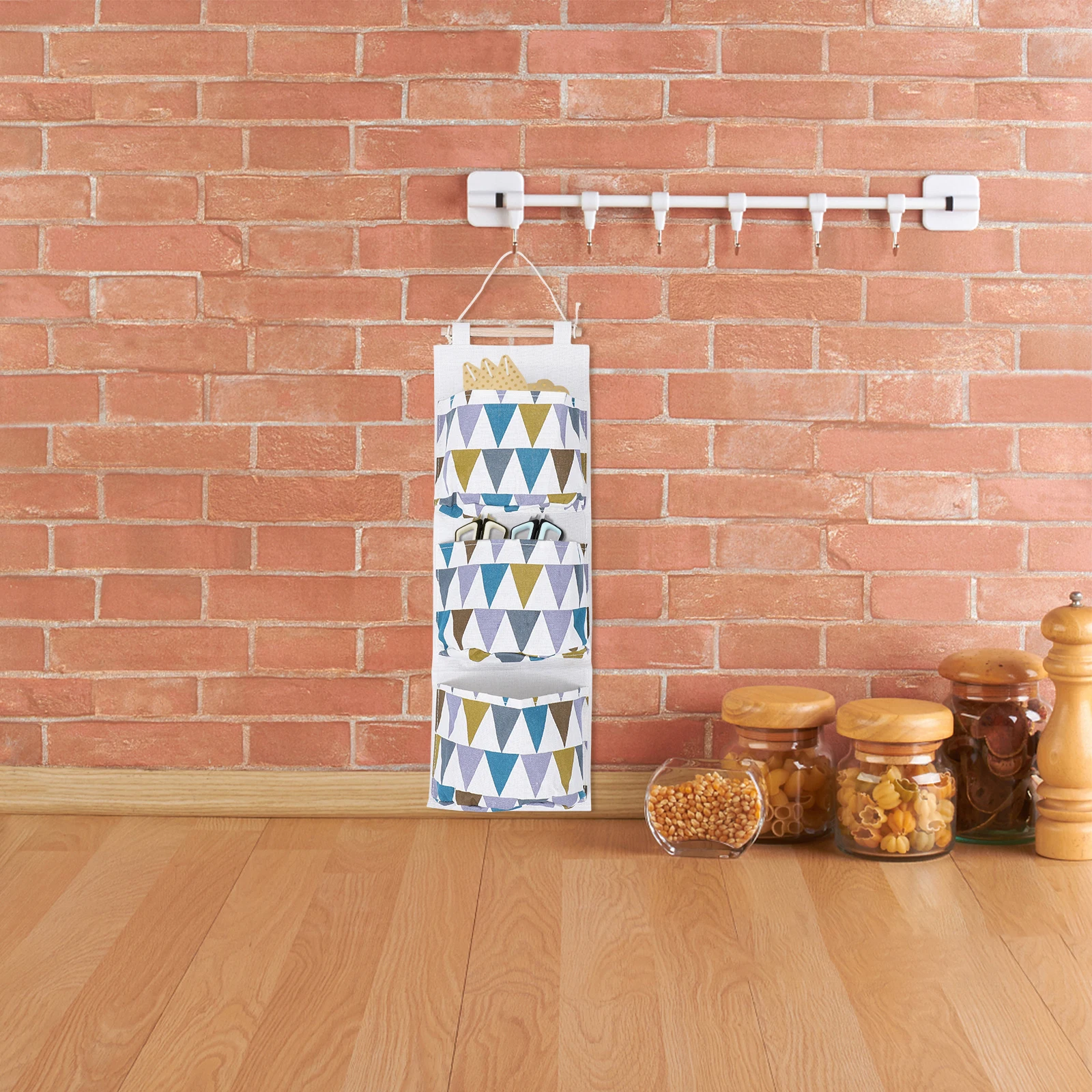 

3 Layers Cotton Linen Waterproof Wall Hanging Storage Organizer Bag Dustproof Breathable Home Bedroom Wall-Mounted Door