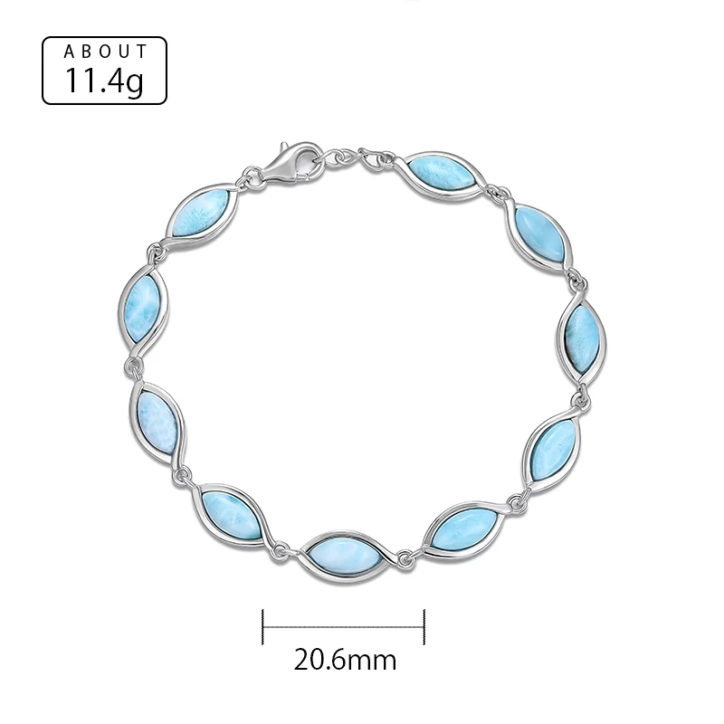 XYOP Natural Larimar Blue Pear-Shaped Ethnic Bracelet Burning Christmas, Warm For Love, Warm Winter Praise