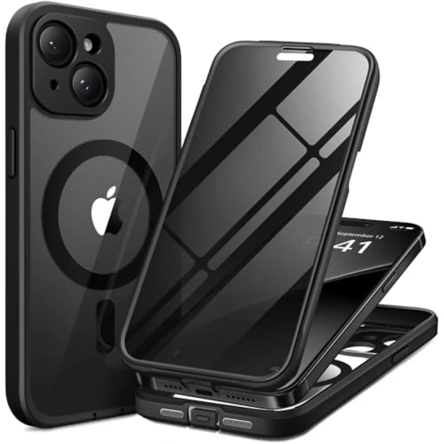 

for iPhone 15 Case, Compatible with MagSafe, Built-in Privacy Screen Protector and Camera Protection, Anti Spy Full Body Dustpr