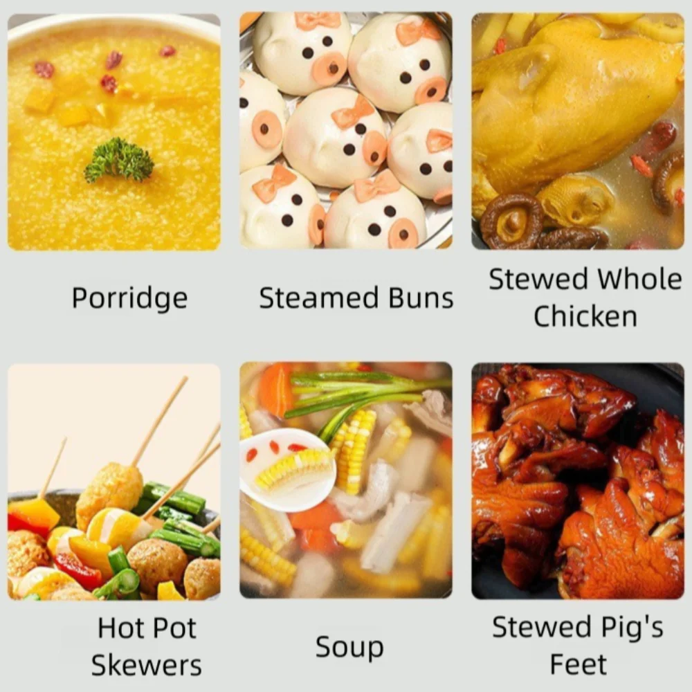 Chubby 2 Layer Micro-Pressure Pot Large Capacity Non-Stick Pressure Cooking Pot 8L Pumpkin Steamer Stew Pot Gas Induction Cooker