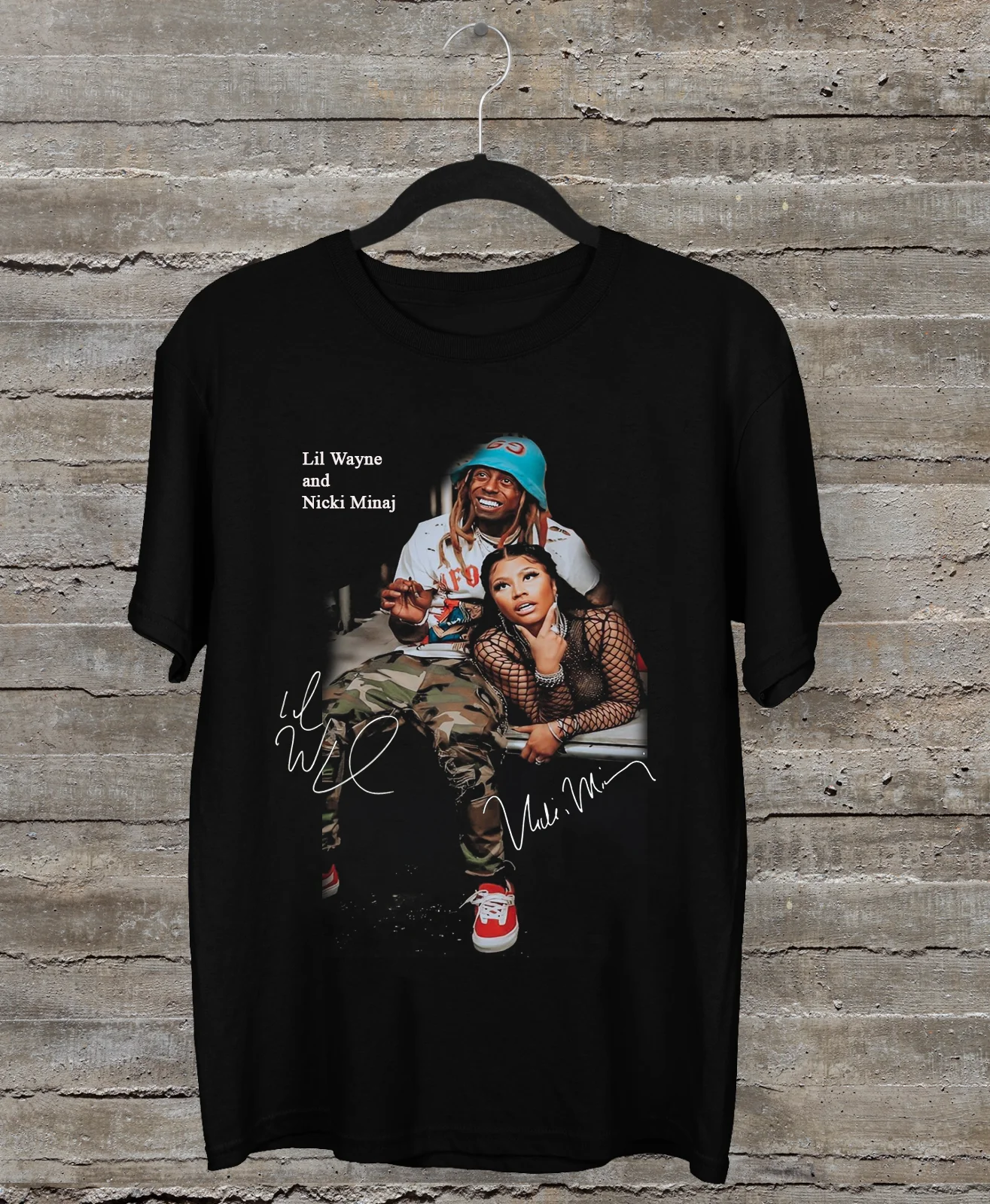  Lil Wayne and Nicki Minaj Gift For Fan Black S-2345XL T-shirt GC1005