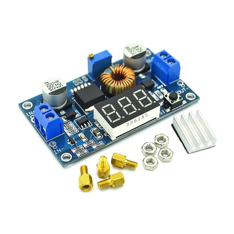 1~50Pcs 5A High-power 75W DC-DC Adjustable Step-down And Voltage Stabilizing Power Supply Module With Voltmeter Display