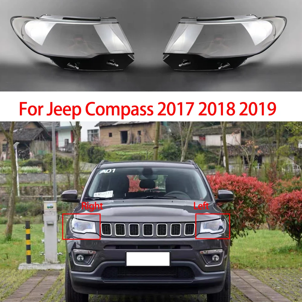 

Чехол для передней фары автомобиля для Jeep Compass 2017 2018 2019 из оргстекла чехол для передней фары левый/правый зеркальный абажур