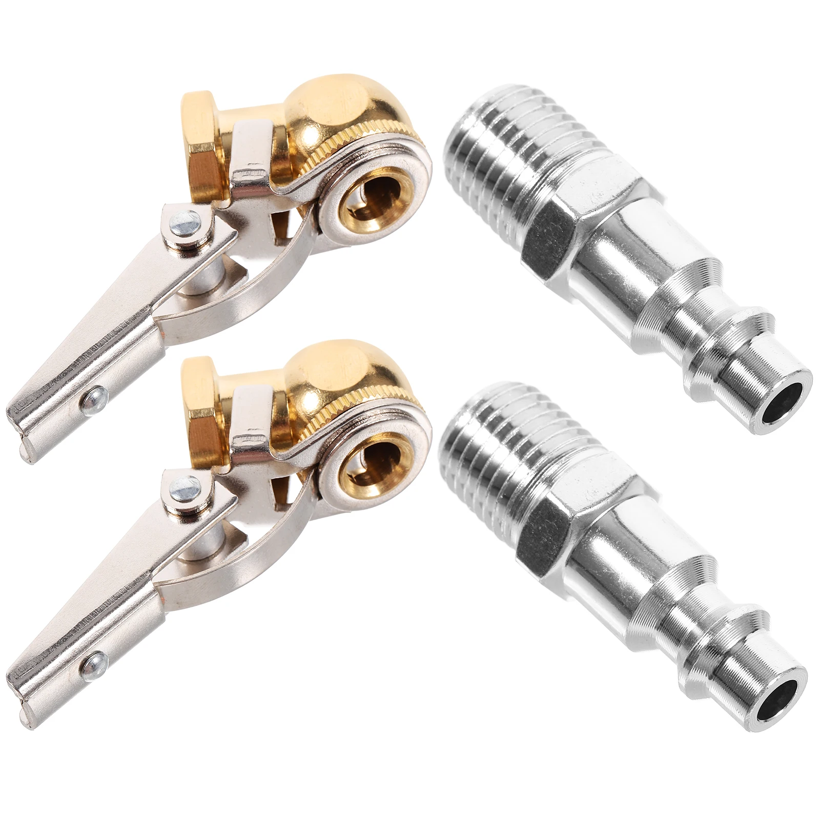 

2 Sets 1/4 Internal Thread Tire Inflator Locking Sealed Ball Quick Connect Durable Copper Iron Kit Air Compressor Accessories