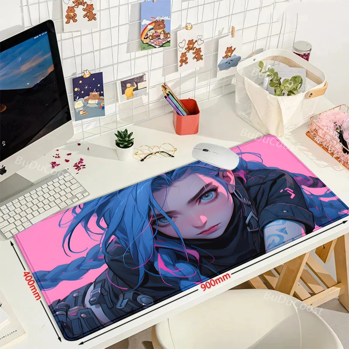 League of Legends LOL Large mouse pad GamerCabinet Keyboard Deskmat Cartoon Arcane Gaming Accessories Computer Jinx Xxl mousepad