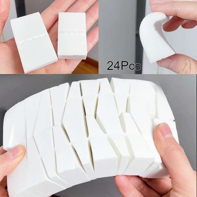 24Pcs/Set White Triangle Soft Makeup Sponge Face Foundation Concealer Creams Powder Blend Smearing Puff Cosmetic Tools Wholesale