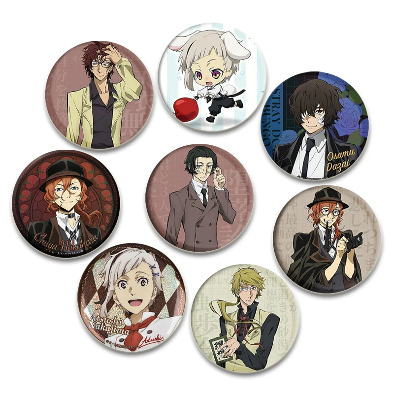 

Anime Bungou Stray Dogs Brooch Pin Cartoon Metal Badge for Backpack Clothes Jewelry Accessories Dazai Osamu Nakajima Atsushi