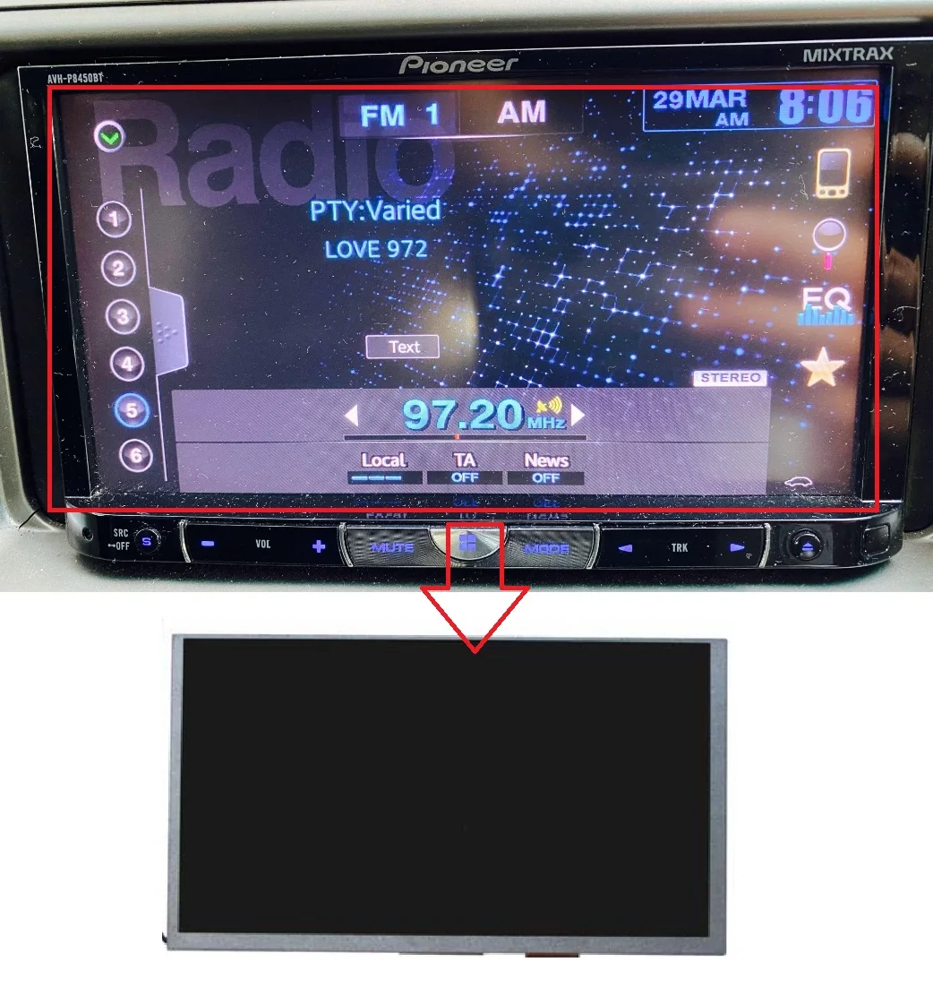 

Original 6.9 inch LCD Display For Pioneer AVH-P8450BT GPS Navigation Screen