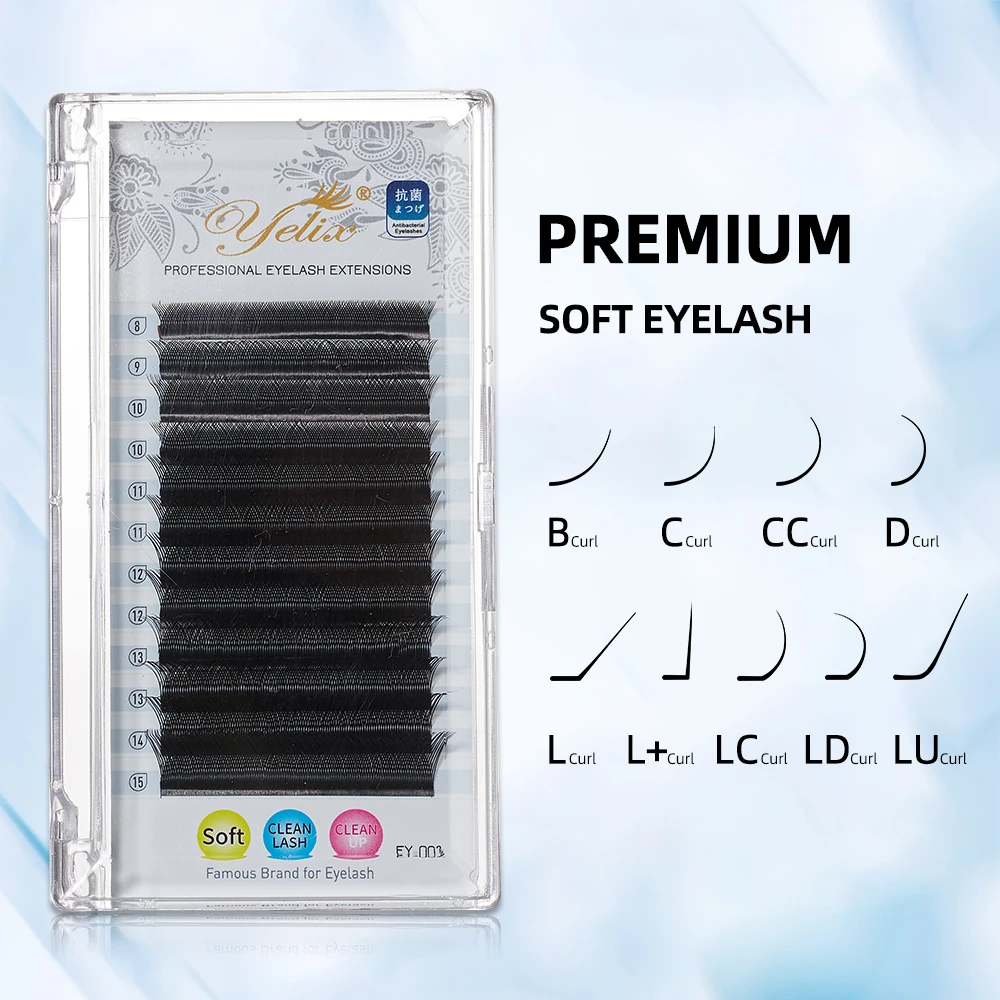 Yelix L Curl Y Eyelashes Soft Cilia W Egyptian Volume Korea High Quality Eyelash Extension Eye Lashes Natural Premade Fan