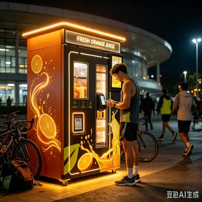 Orange Juice Vending Machine Customized Fresh Fruit Beverage Machine Automatic Squeezing And Serving System