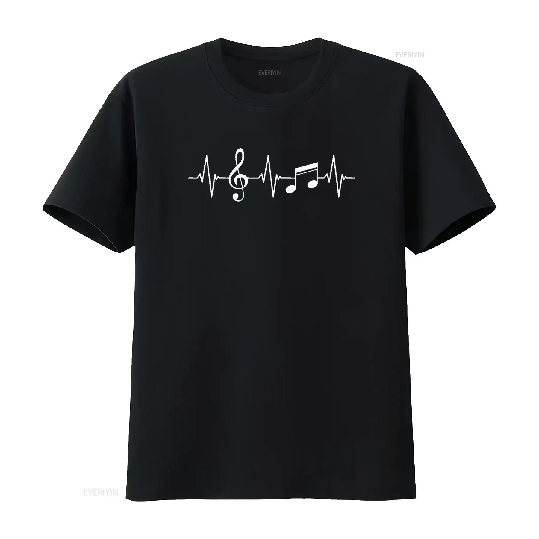 Womens Heartbeat Music Notes Pulse T Shirt Treble Clef Bass Key Black 3X Large vintage Washed Top For Everyday Wear Stretched