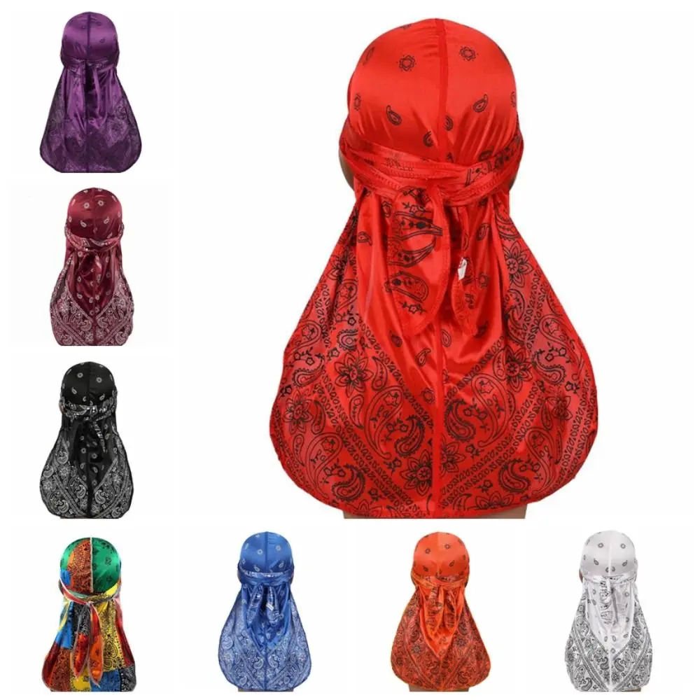 Breathable Long Tail Pirate Hat Quick Dry Solid Color Banded Headscarf Hat Sun Protective Multifunctional Camping