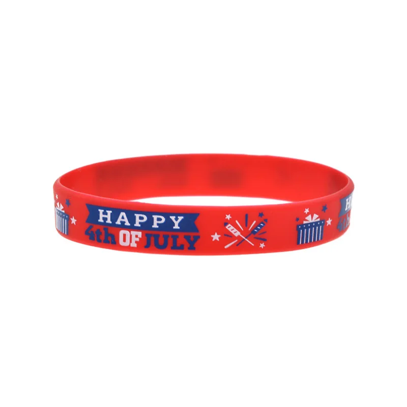 50 Stück „I Love USA“ Silikon-Armband, Happy 4th of July, Unabhängigkeitstag in den Vereinigten Staaten, Geschenk-Armreif – Detail 3