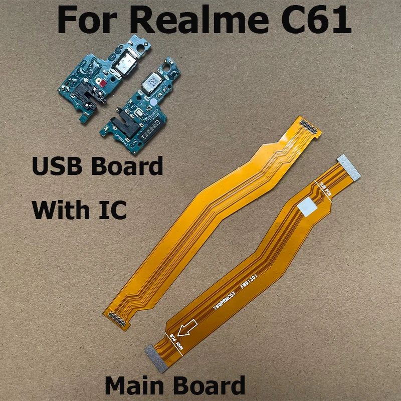 

USB Charging Port Dock Charger Board Connector Main Motherboard LCD Flex Cable For Realme C61