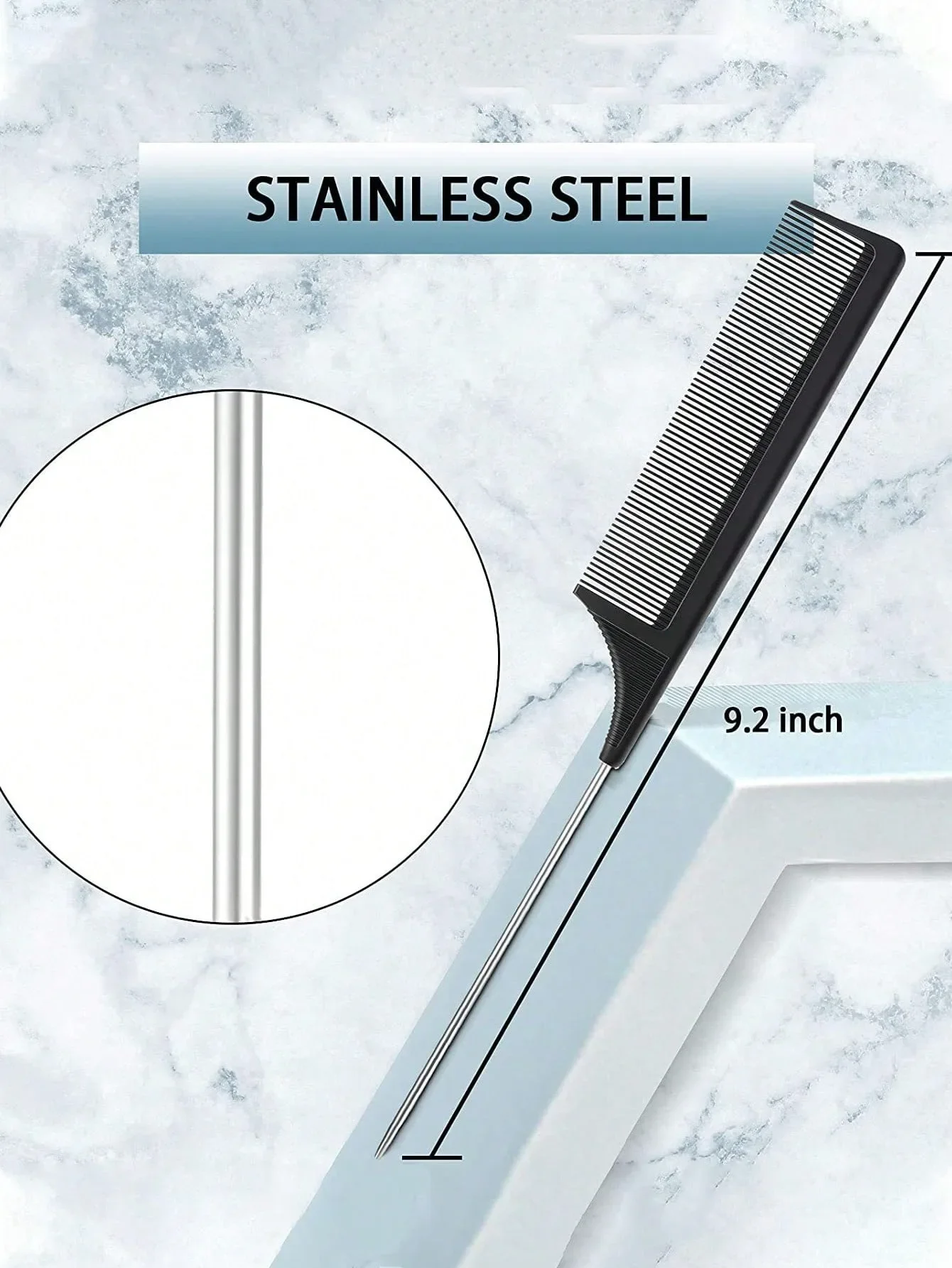 3本セットスタイリングコーム、トリプルティアヘアブラシ、マウスヘアブラシ、エッジブラシ、サロンヘアスタイリングツール、本物の髪やウィッグに最適