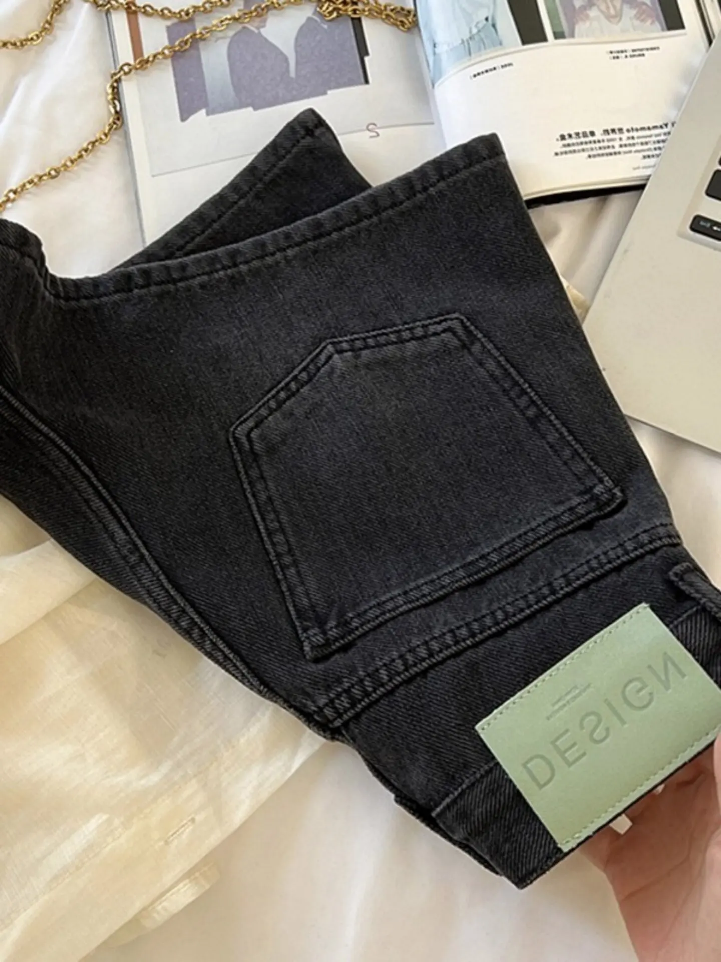 High Waist Wide Leg Short Jeans Women's Summer Thin High Waist Side Slit A-Line Shorts Trendy Cotton Denim Breathable Comfort...