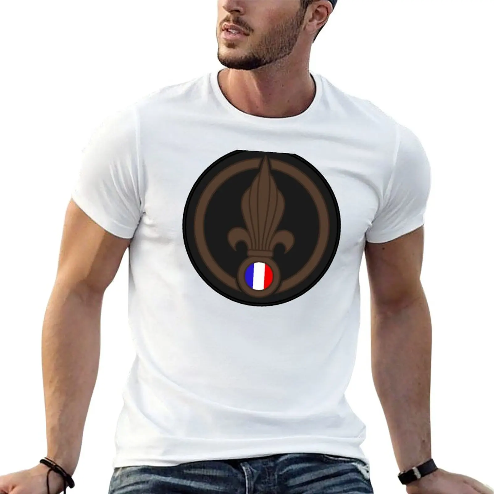 

French Foreign Legion Insignia T-Shirt black cotton t-shirt plain for man package t shirts for man cotton T-Shirt