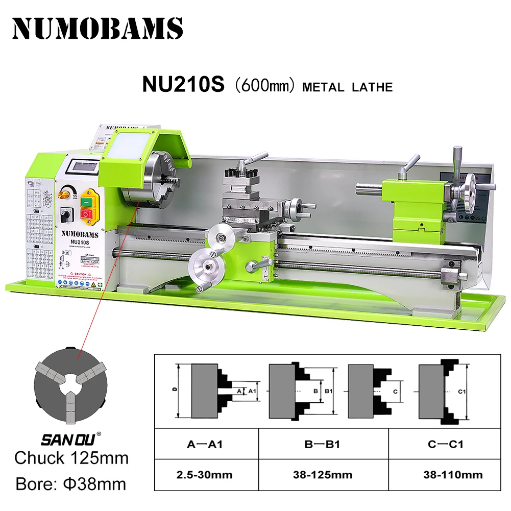 NU210X600S High Performance Versatile Mini Parallel Metal Lathe For Precision Metal Cutting