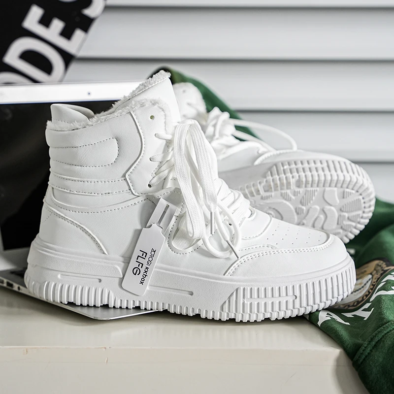 للجنسين الشتاء سكيت الدافئة حذاء من الجلد مع الفراء الرجال أحذية رياضية الراحة عدم الانزلاق ارتداء مقاومة وحيد الثلوج الأحذية الشتاء حذاء كاجوال #3