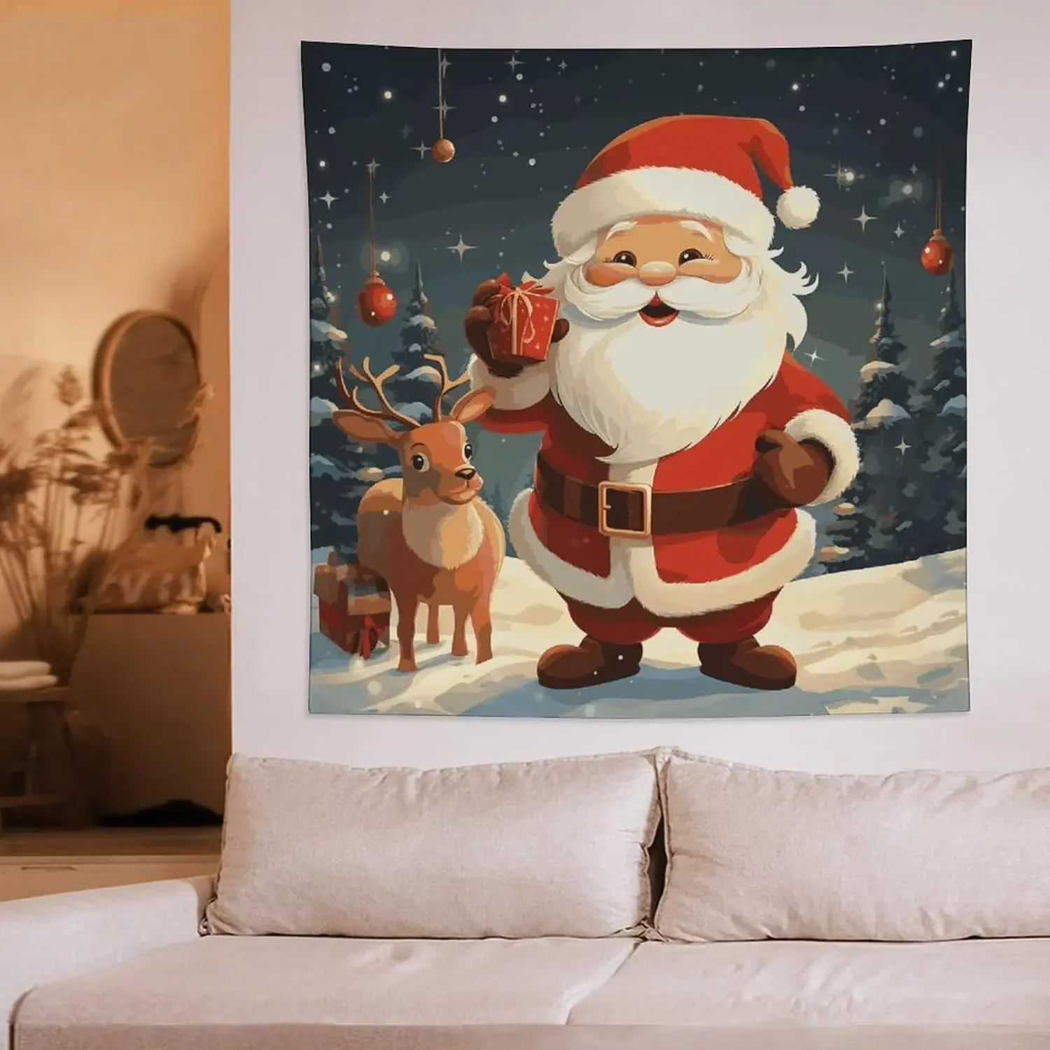 Tapestry Wall Hanging for Living Room Decorates Wall Tapestries Christmas Santa Claus Tapestries Wall Decoration for Bedroom