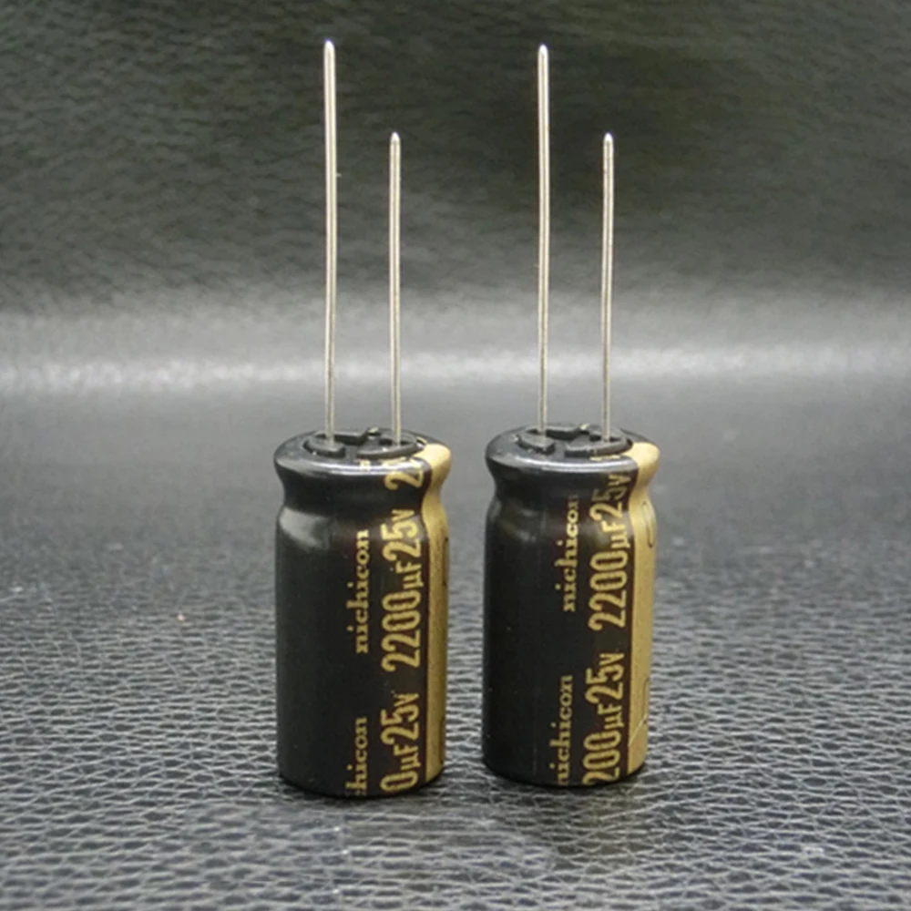 2pcs-20pcs/Lots Nichicon KW 25v 2200uF 25V 12.5X25mm Pitch 5mm 2200uF/25V HIFI Fever Audio Electrolytic Capacitors