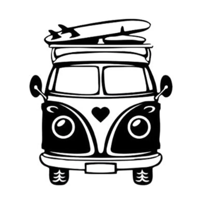 Camper Travel Surf Skateboard Summer Beach Cloth Ocean Vinyl Sticker Decals Fashion Car Accessories,18cm Tall