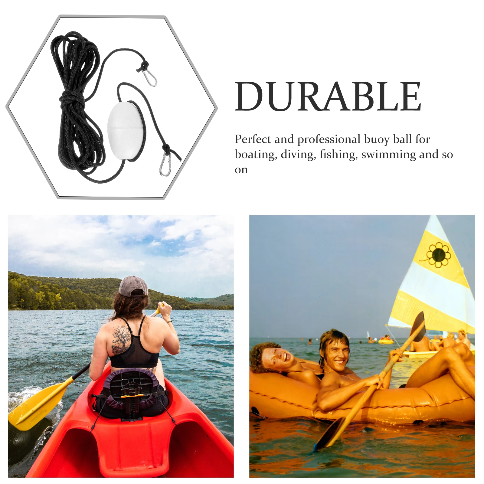 

Buoyancy Ball Fishing Kayak Rope Float Portable Boat Mooring Cotton for Marine Buoys