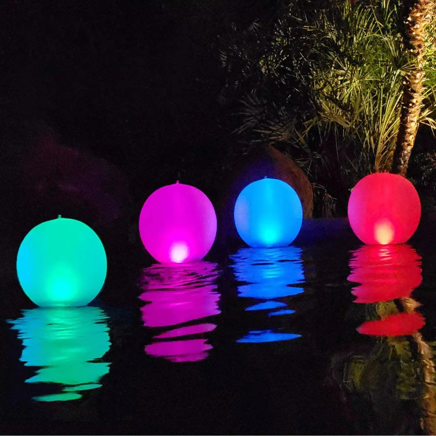 Large Floating Inflatable Led Light-Up Ball, Glowing Beach Ball Toy, with Color-Changing Lights, Remote Control, Perfect for Summer Parties, Pool/Beach Parties, Raves, or Glow-In-The-Dark Parties view 3