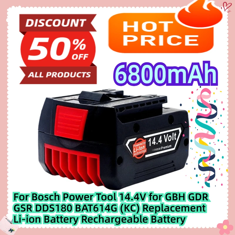 

For Bosch Power Tool 14.4V for GBH GDR GSR DDS180 BAT614G (KC) Replacement Li-ion Battery Rechargeable Battery