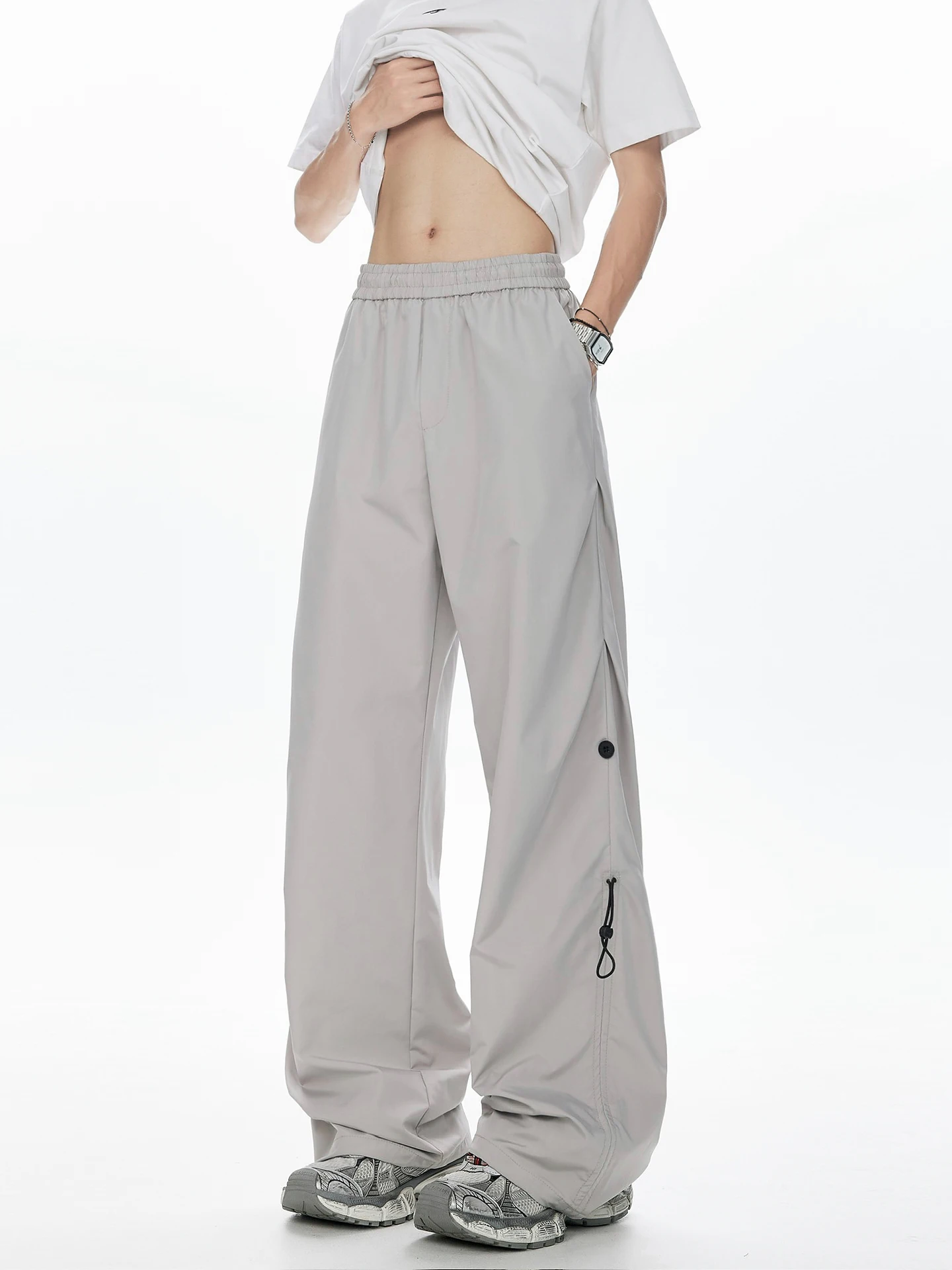 

Легкие дышащие складные брюки для активного отдыха, мужские летние повседневные свободные брюки прямого кроя в американском стиле