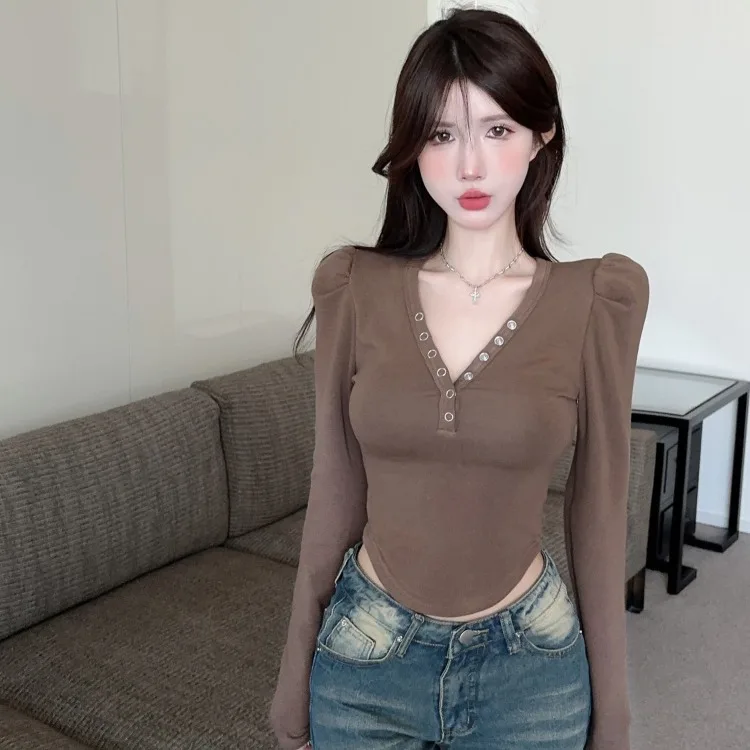 Efeito de emagrecimento fino fce v-ne bolha sve base irt feminino faion casual sle inverno longo sve ort comprimento