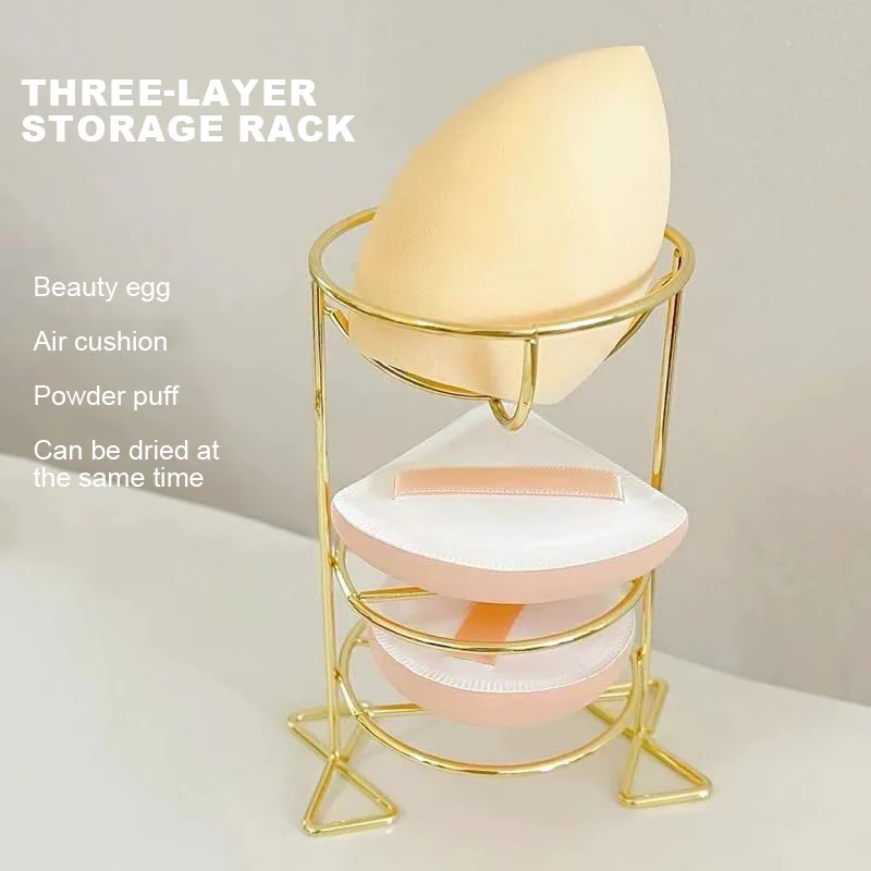 1 قطعة أصحاب ماكياج الإسفنج المعادن يشكلون نفخة عرض موقف الإسفنج تجفيف حامل حامل أصحاب مستحضرات التجميل تخزين الرف الجمال أداة #6