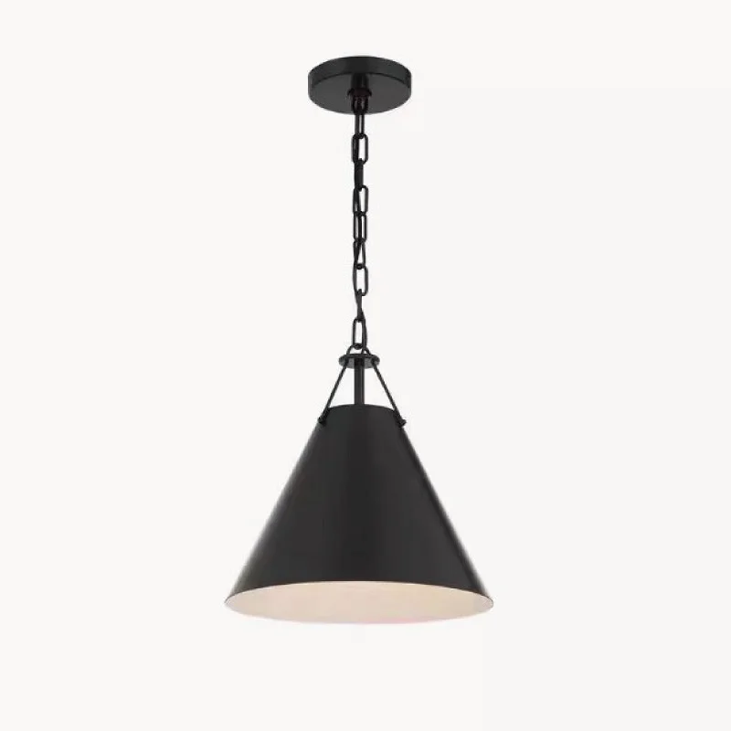 Nordic Minimalist Black/white Taper Wrought Iron LED Pendant Lights Nordic Living Room Bedroom Restaurant Kitchen Hanging Lamps