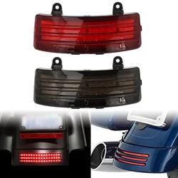 Motorcycle Smoke/ Red Tri-Bar LED Rear Tail Fender Tip Light For Harley Electra Street Road Glide 2014-2019