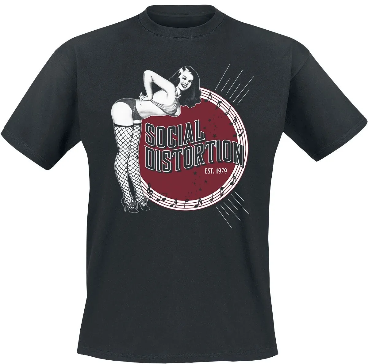 Social Distortion Traditionelles Tattoo-Skelett Grafik-T-Shirt für Männer und Frauen Street-Punk-Tee – Detail 2