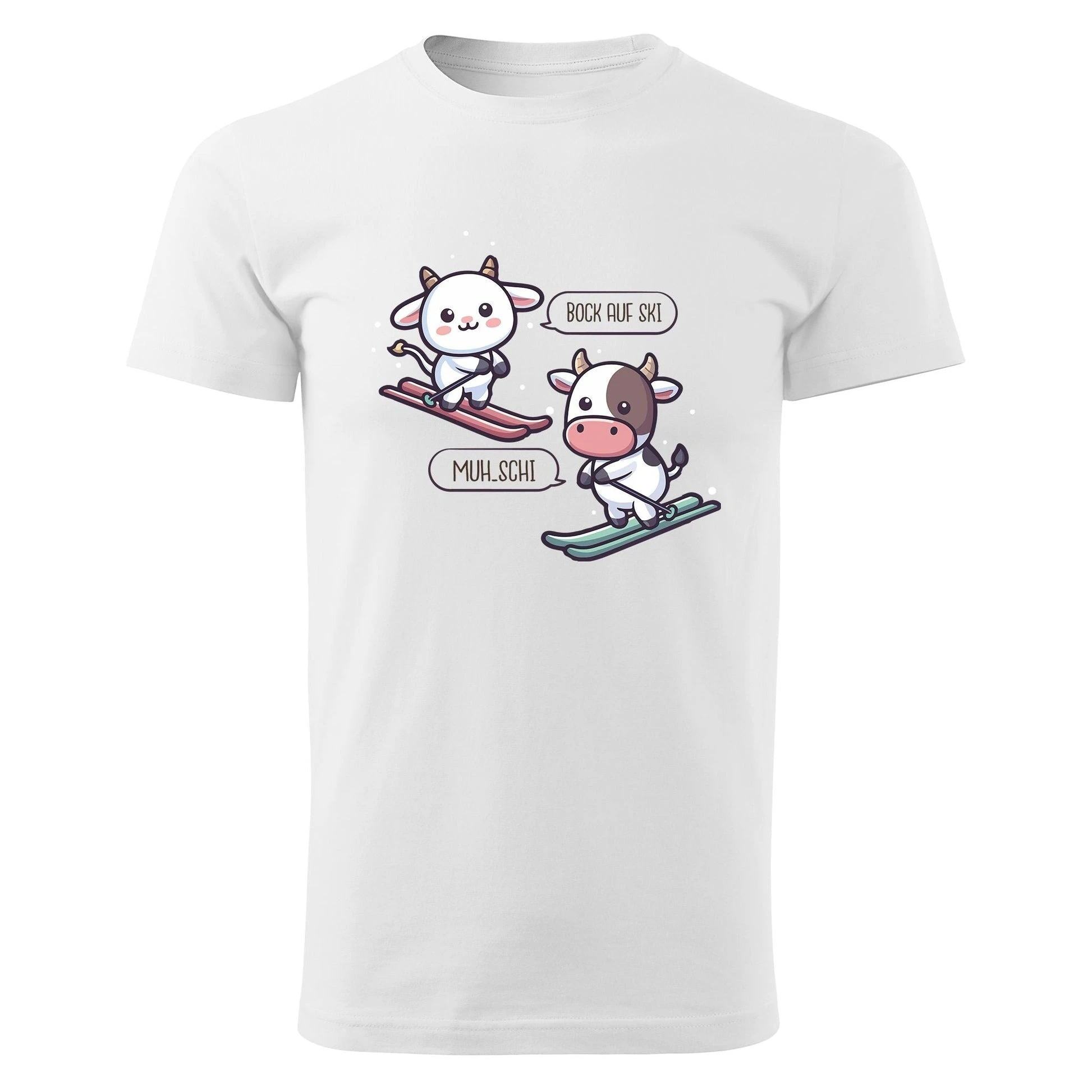 

Bock Auf Ski Muh Schi Graphic Print Summer Luxury Brand Cotton Men's and Women's T-shirt Short Sleeve Street Fashion Trend
