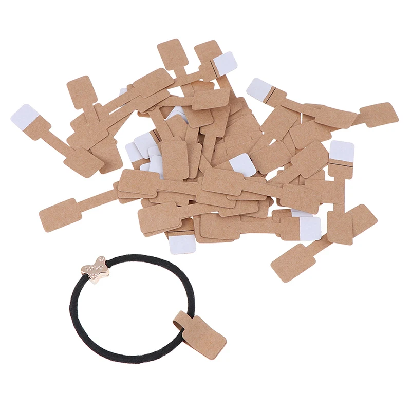 100Pcs RingLabel Sticker Jewelry Price Tag Kraft Paper Self-adhesive Price Tag For Necklace Earring Bracelet Price Square Labels