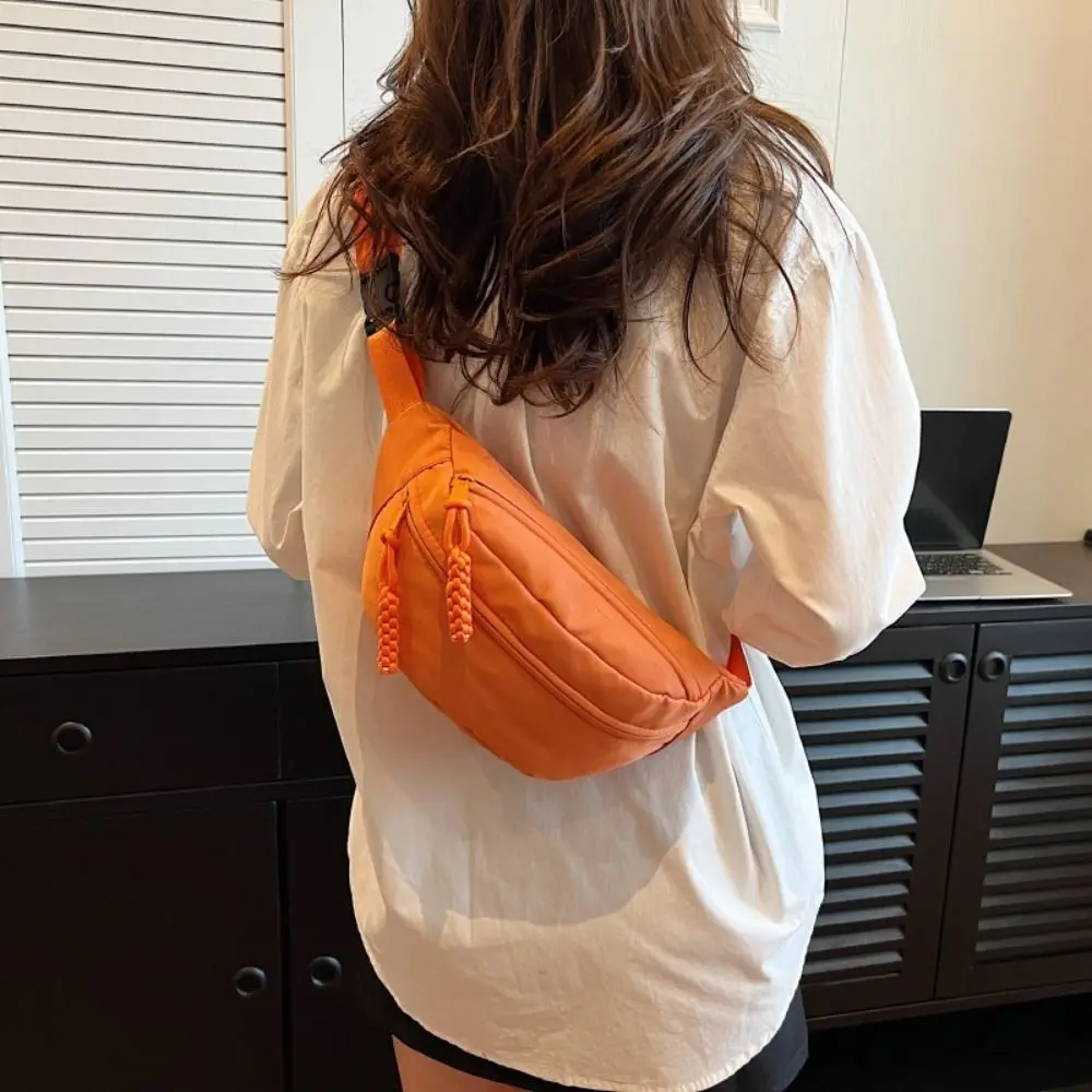 Sweet nylon Canvas Crossbody Bag Large Capacity Zipper Canvas Chest Bag Handbag Shoulder Bag Waist Bag Sports