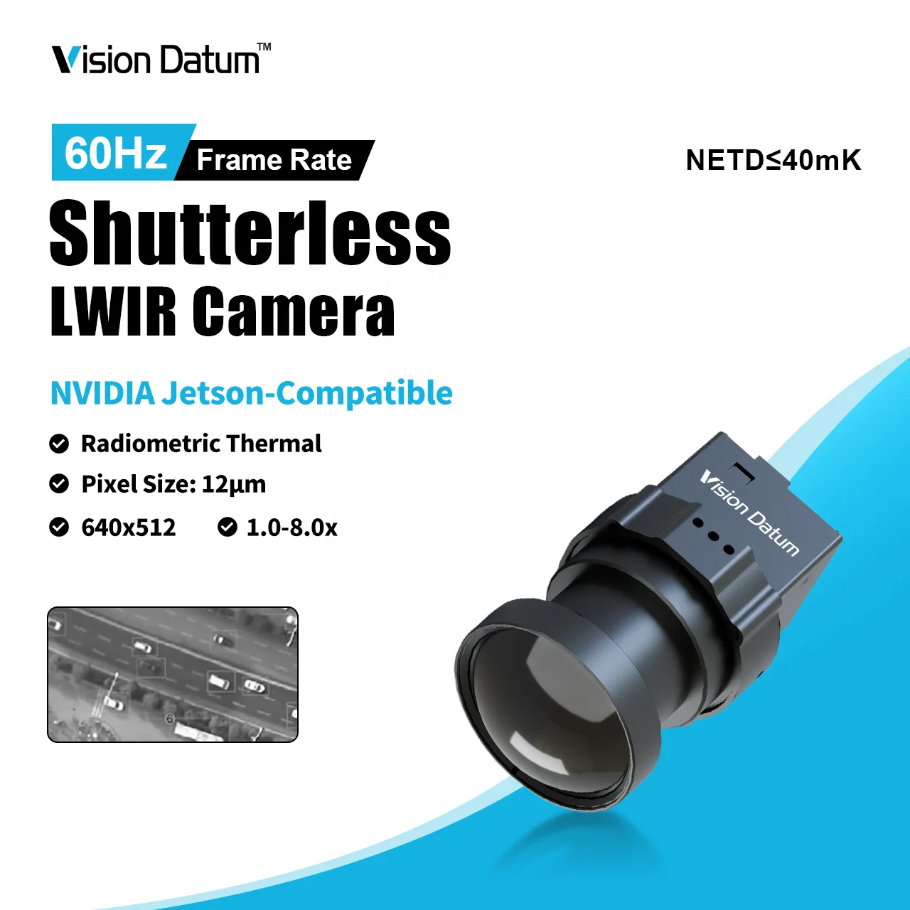 بدون مصراع 640x512 60 هرتز كبير FOV 200 ° وحدة كاميرا الأشعة تحت الحمراء التناظرية عين السمكة LWIR للتصوير الحراري #1