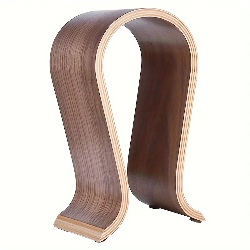 Wooden Headphones Headset Holder Hanger Desk Headset Display Shelf Rack, for Almost All On-Ear Headphones