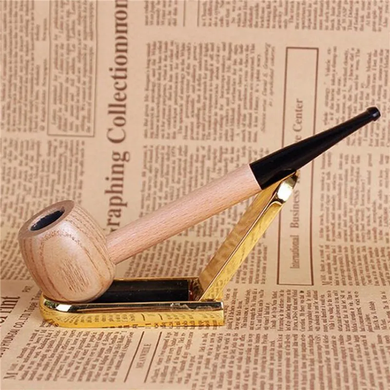 1pc Log Popeye Pipe Solid Wood Straight Large Round Bottom Filter Pipe Mini Small Pipe Portable Pipe