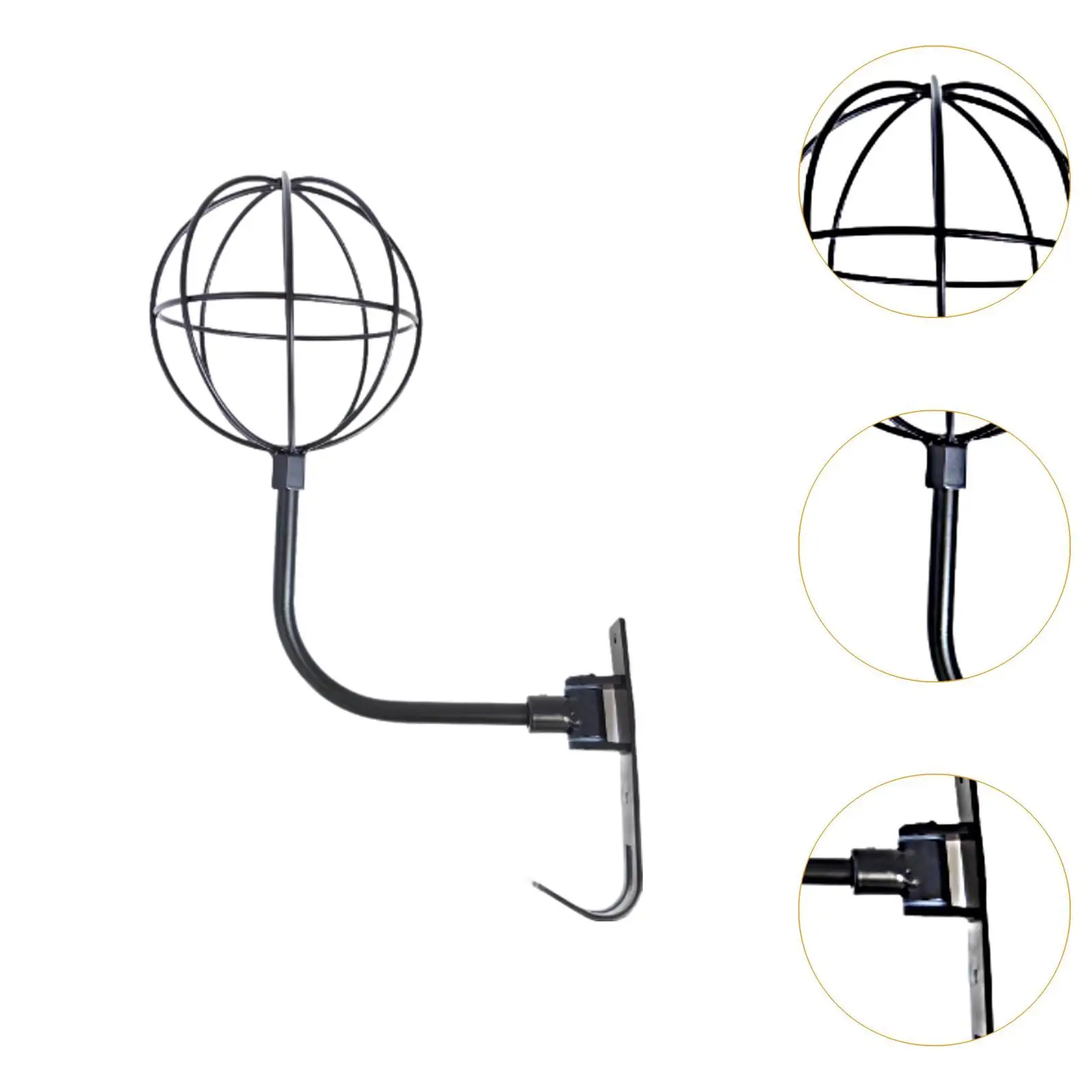 Helmet Stand with Hook 180° Rotation 4.7inch Ball Space Saving Metal Wire Ball