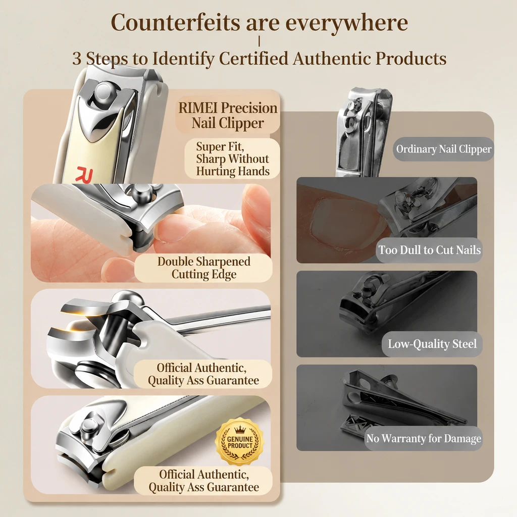 RIMEI Specialized Large-Opening Anti-Splash Sharp Nail Clippers for Thick Nails, Nail Tool Set