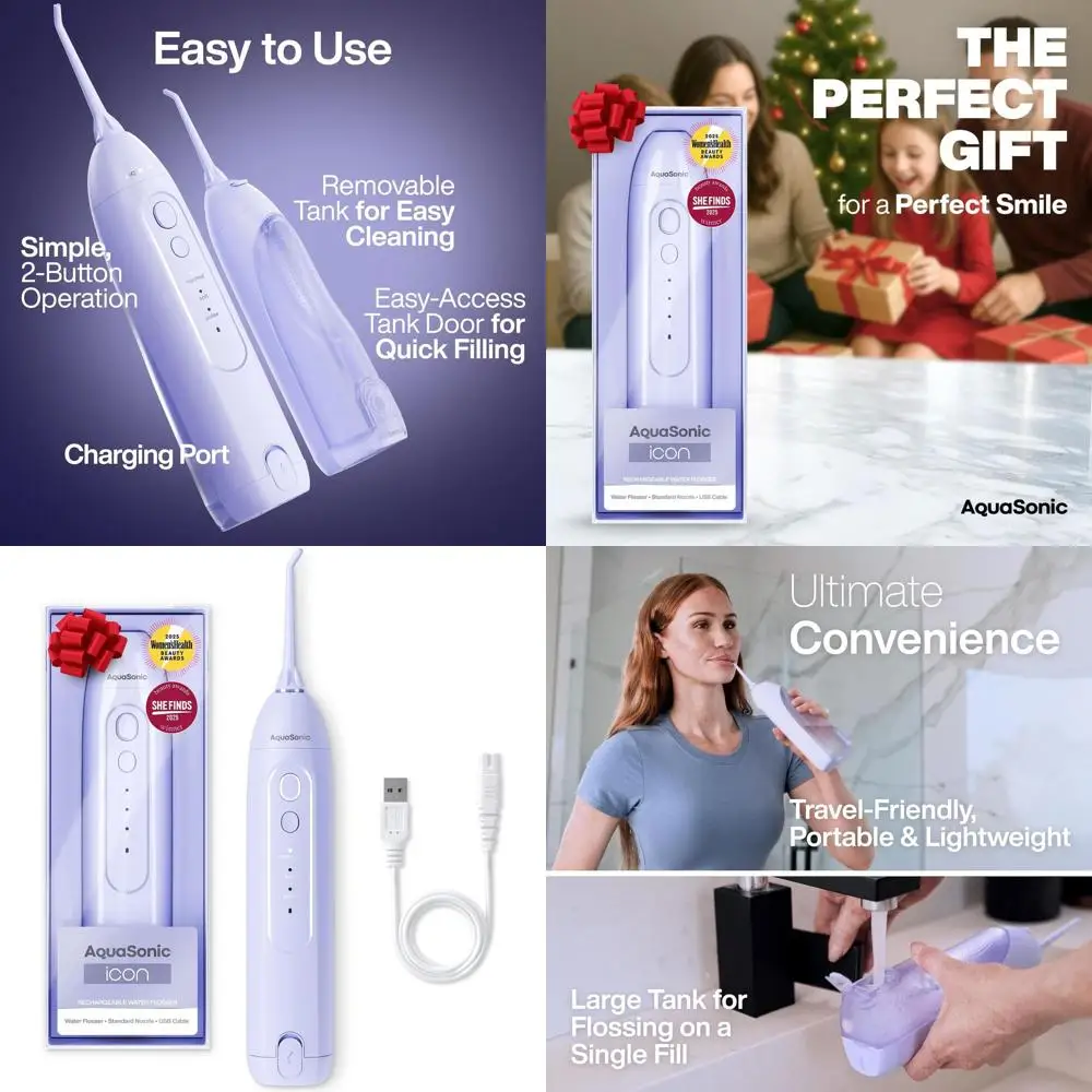 

Беспроводной перезаряжаемый ирригатор для полости рта - портативное устройство для чистки зубов с насадкой-струйником, идеально подходит для брекетов, дома и путешествий