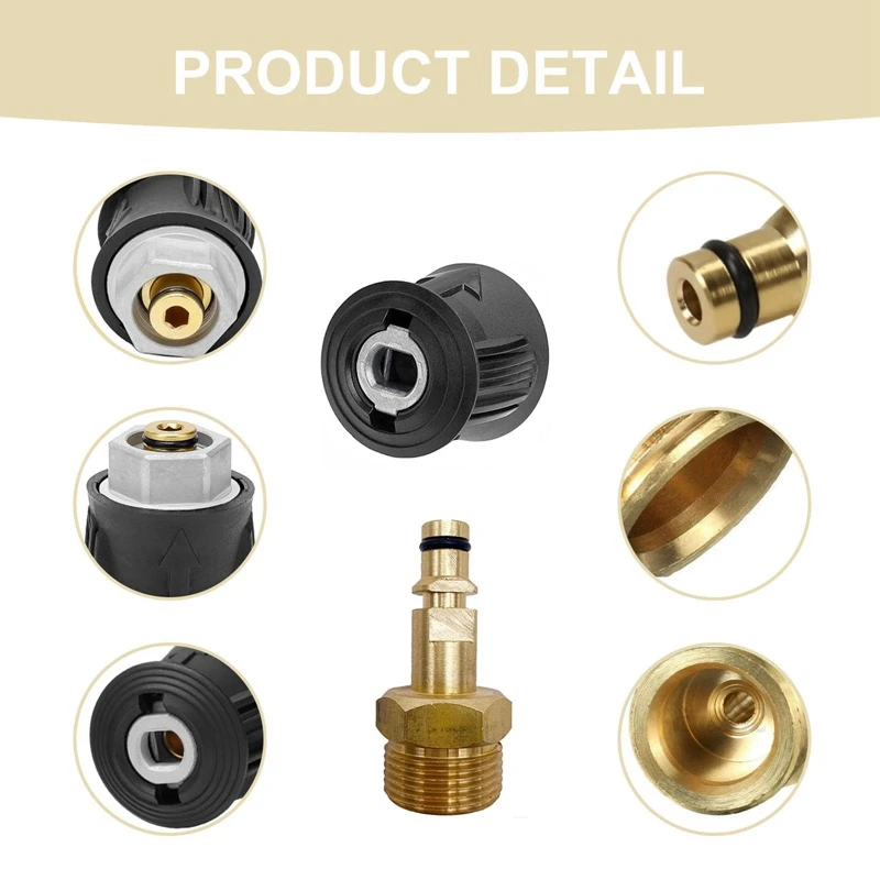 M22Quick Connect Adapter M22 14mm Connector for Karcher K2-K7 With Brass Washer Gun Hose Pipe Convert Tool Quick Release Adapter