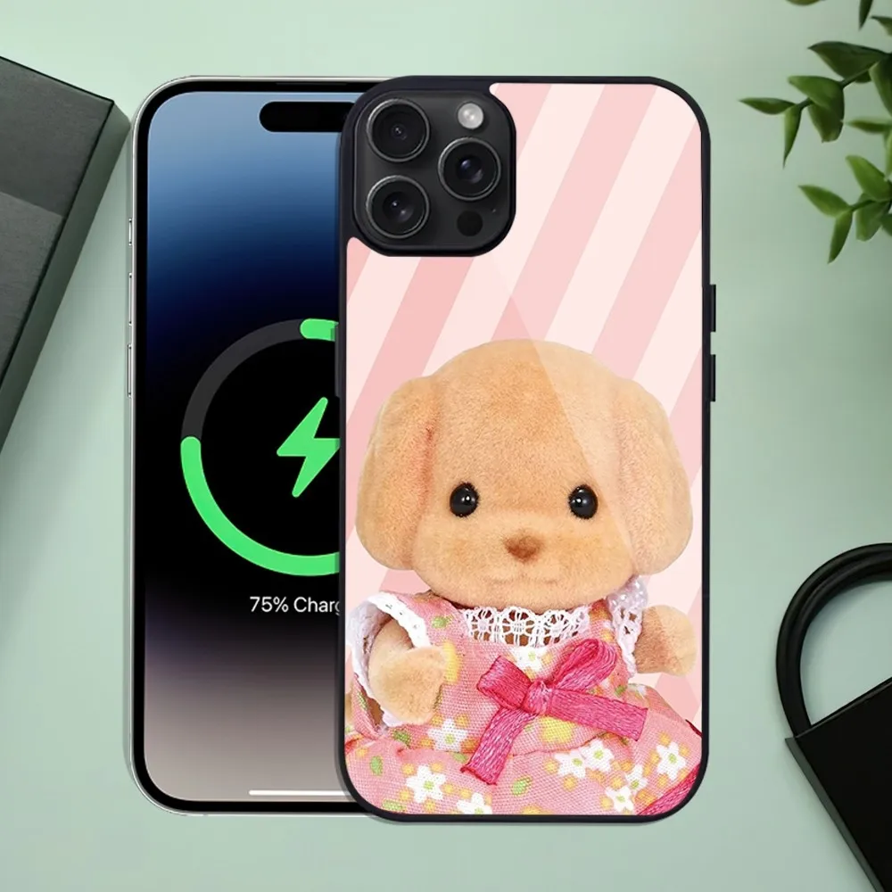 S-Sylvanian Families dog cute Phone Case For iPhone 11 Mini 12 13 Max 14 Plus 15 Pro Magesafe Magnetic Shell